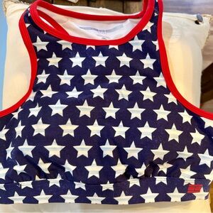 Red/White/Blue Star Patterned Sports Bra Tommy Hilfiger Size S w pads